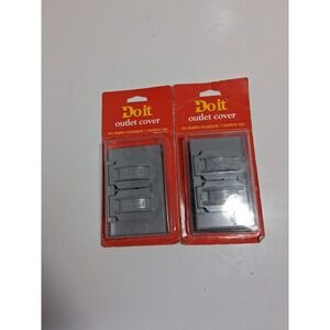 Do it Outdoor Duplex Outlet Cover Gray Weatherproof New Old Stock Lot of 2